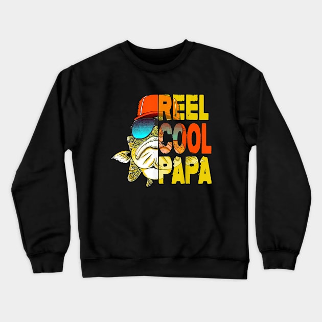 Fathers Day Gifts TShirt - Fishing Reel Cool Papa Crewneck Sweatshirt by Zhj